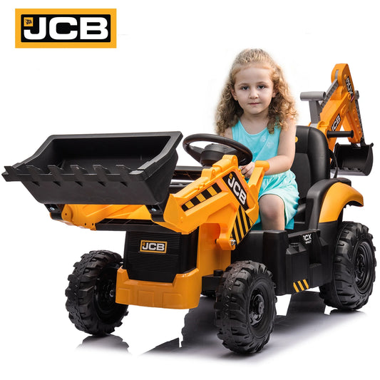 24V Excavator Tractor Ride on Toy Tractors Digger 400W 3mph JCB Licensed Toy Car for Kids 3-6 Years Old Yellow